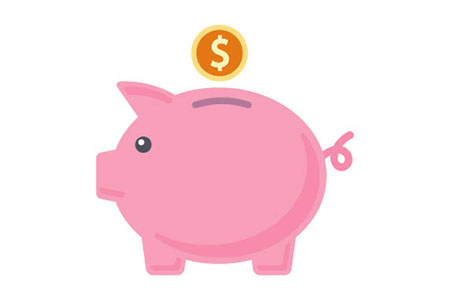piggy bank pay fees icon.