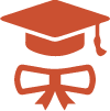 graduation cap and diploma icon