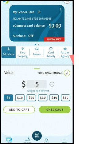 Screenshot of the STA Connect app Partner Agency option.