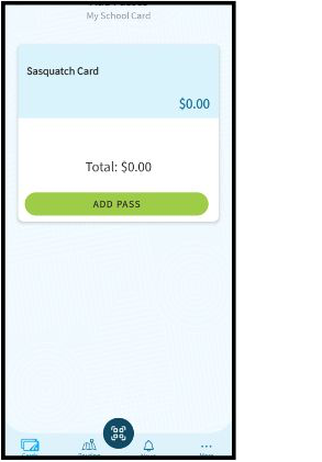 Screenshot of the STA Connect app add pass button.