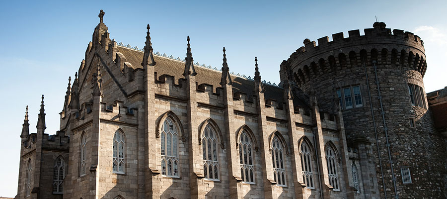 View of Dublin Castle in Dublin, Ireland.