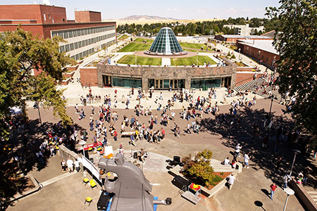 Photo of WSU campus outdoor mall.